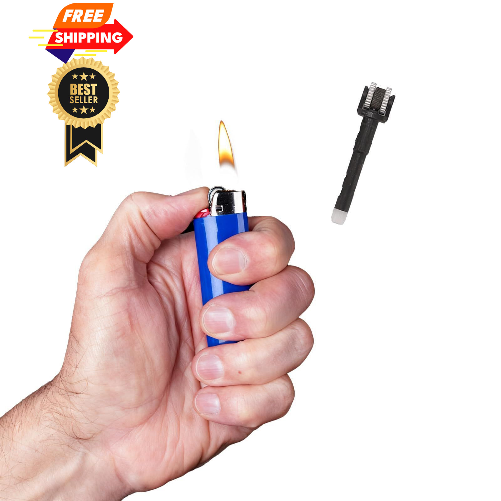 4 Pack Flint Wheel Replacement Barrel Friction Spark Striker Mechanism Black