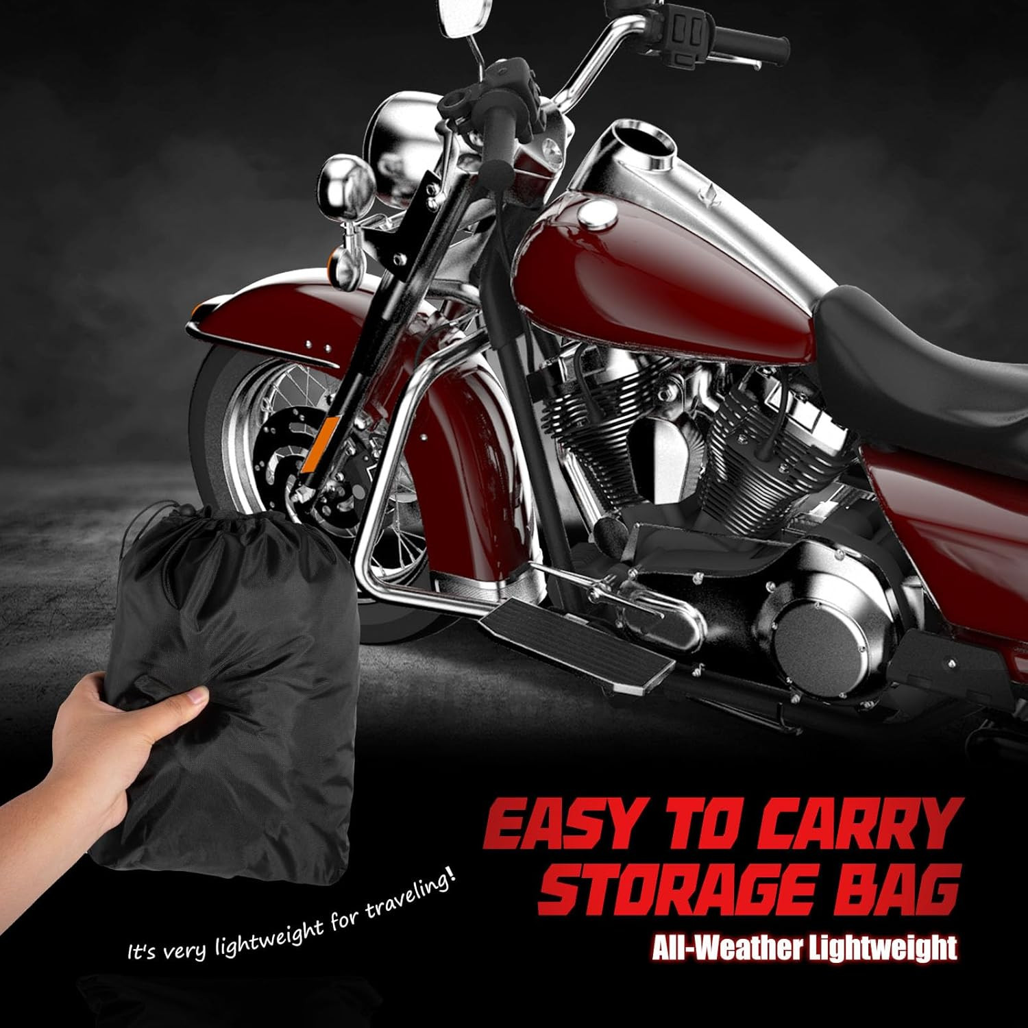420D Motorcycle Half Cover-Outdoor Waterproof All Weather Protection Lightweight
