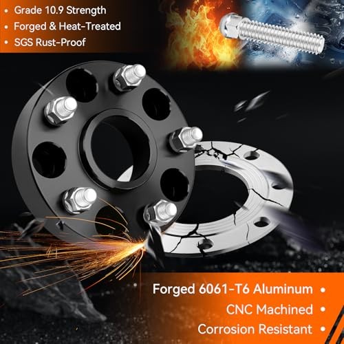 5×4.5 Wheel Spacers with 1/2″x20 Studs, 70.5mm CB, 1.5″ Thick-Sliver-2PCS