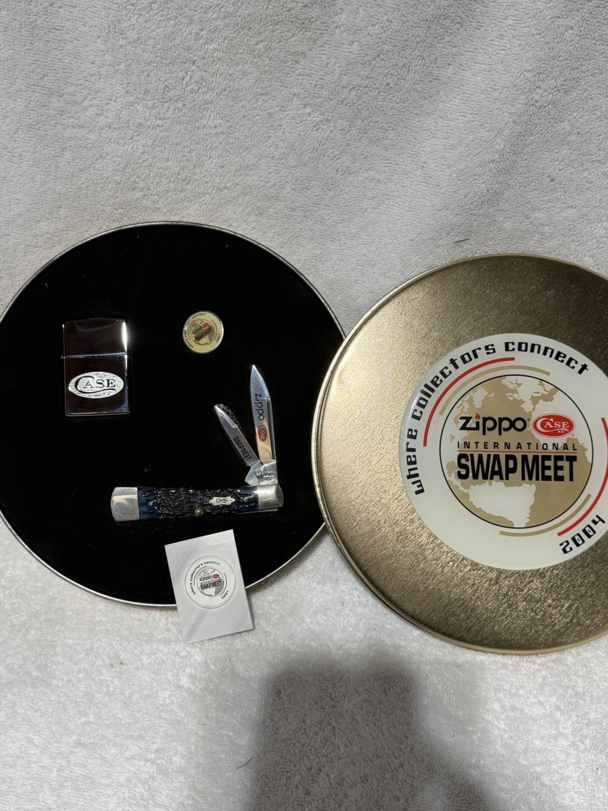 Limited Vintage 2004 Swap Meet Case XX Knife & Zippo Lighter New *READ