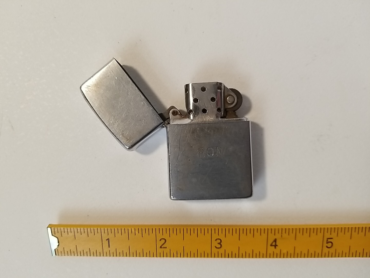 ZIPPO LIGHTER 1978 VINTAGE BRUSH CHROME NAME ENGRAVED Vintage Retro 11 Flints