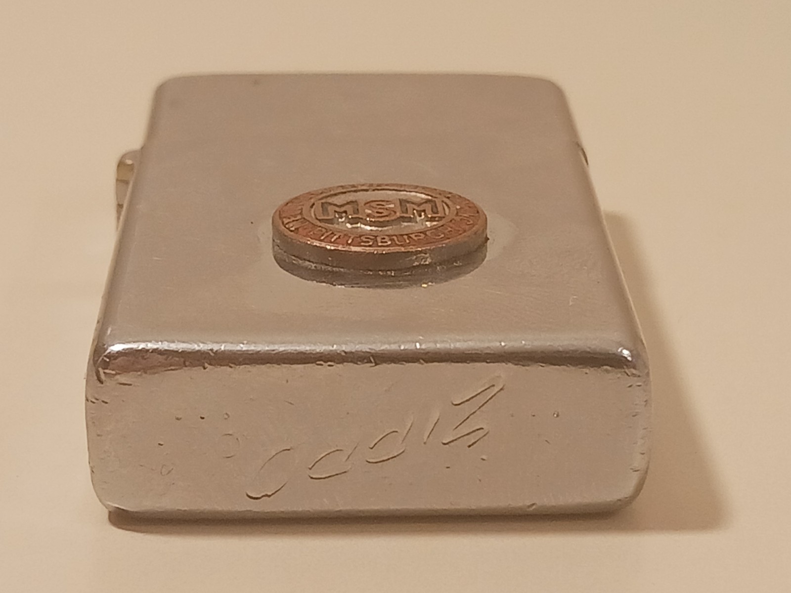 Vintage Zippo Lighter Motor Supply MSM Emblem Pittsburgh USA Collectible Gift