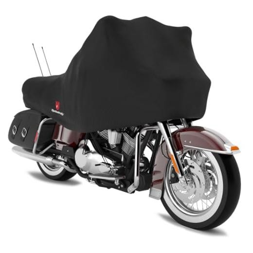 420D Motorcycle Half Cover-Outdoor Waterproof All Weather Protection XL black