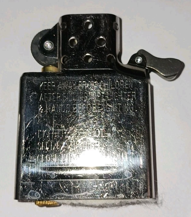 Vintage Zippo Brushed Chrome Lighter 2006 Matching Insert Sparks USA