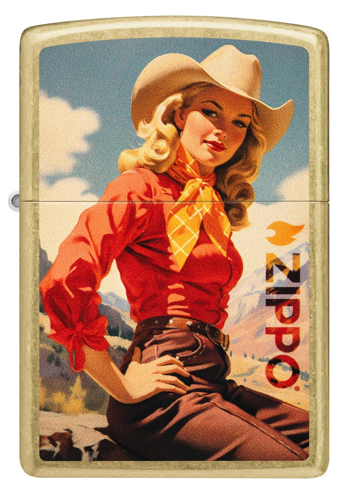 Zippo Rancher Design Street Brass Windproof Pocket Lighter, 46248