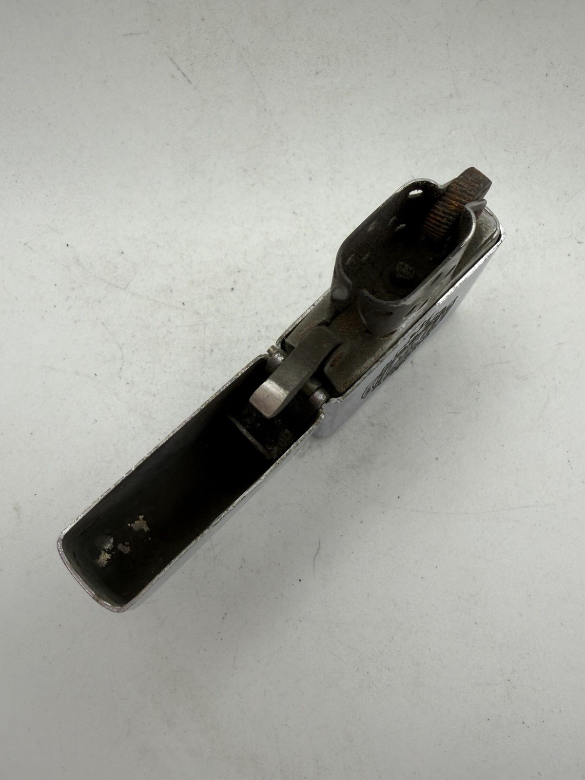 Vintage 1958 USS Naval Academy Scientia Advertising Chrome Zippo Lighter