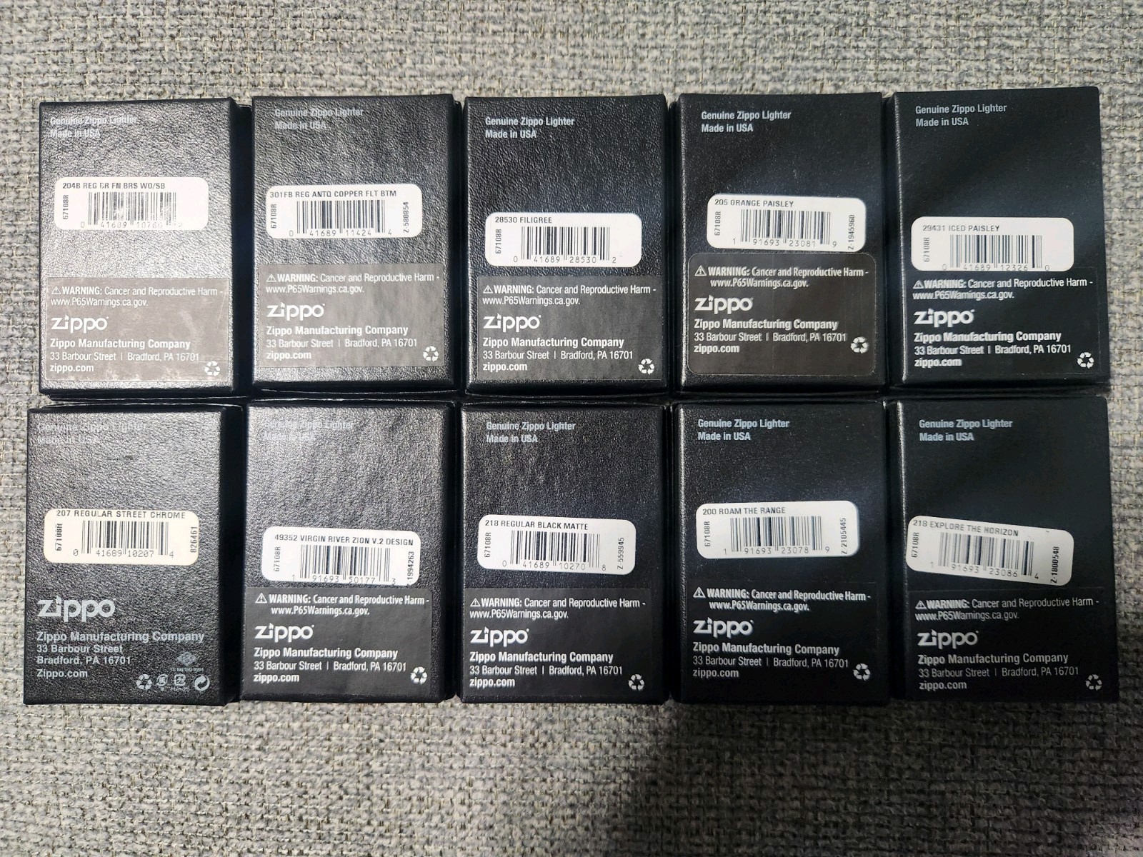 2022-2023 ZIPPO MARLBORO PROMOTIONAL -COMPLETE SET 10 Lot NEW LIGHTERS