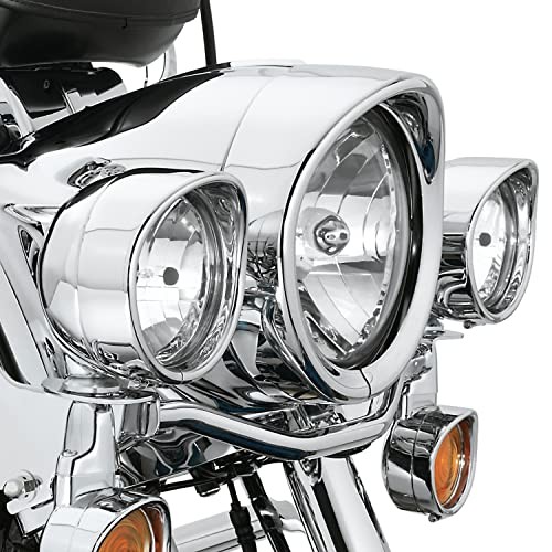 7 Inch Harley Chrome Visor Style Headlamp Trim Rings, 4.5 Inch 7inch+4.5inch