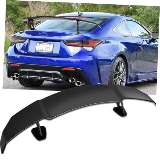 57 Inch Universal Spoilers for Cars, Rear GT Wing Spoiler 57 Inch-Glossy Black