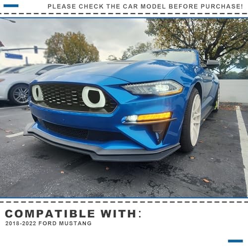 Mach 1 Style Grille with DRL Compatible with 2018-2023 Ford Mustang EcoBoost