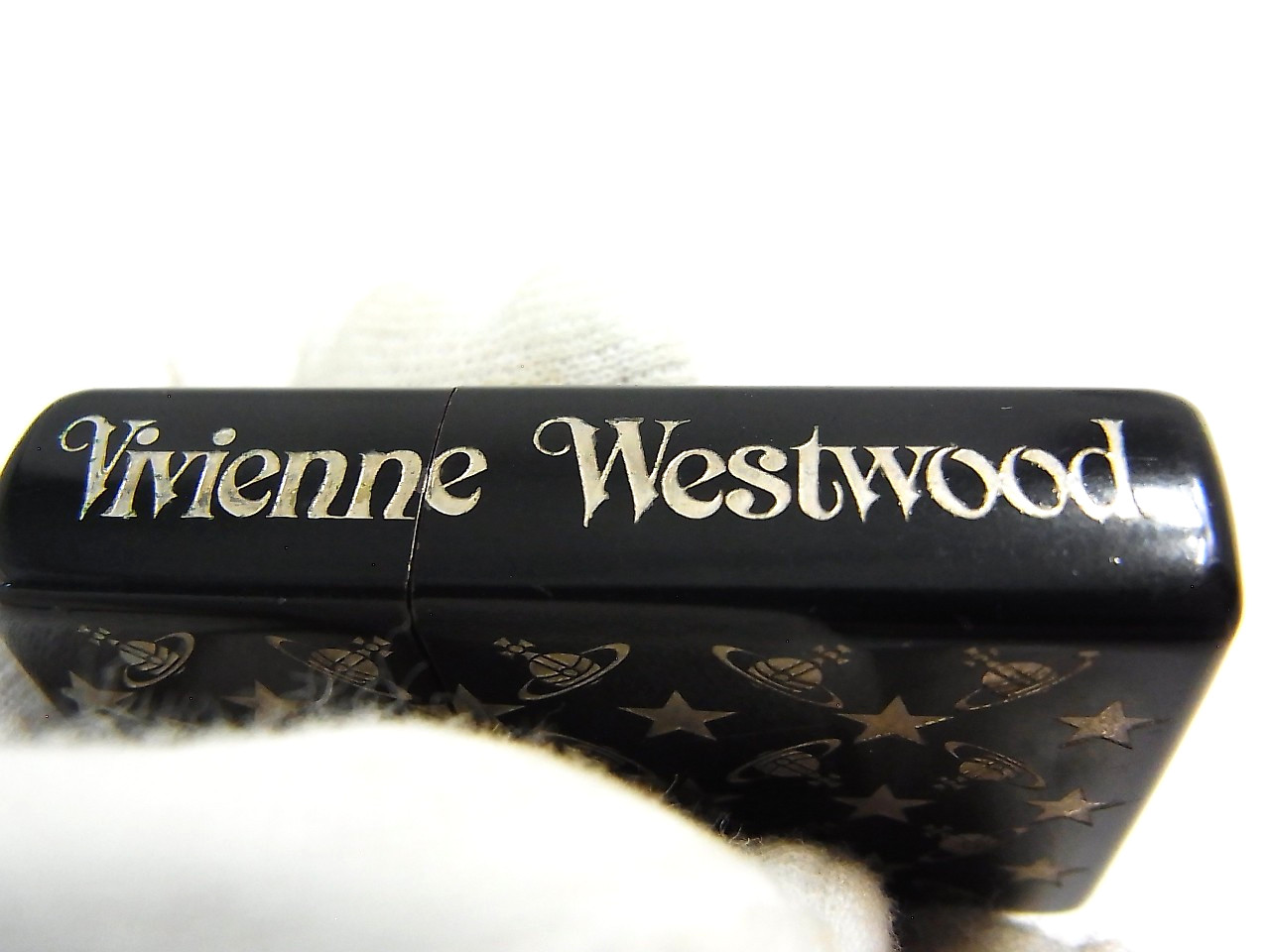 Working Vivienne Westwood Zippo Orb Oil Lighter Black with Box & flint EX vivian