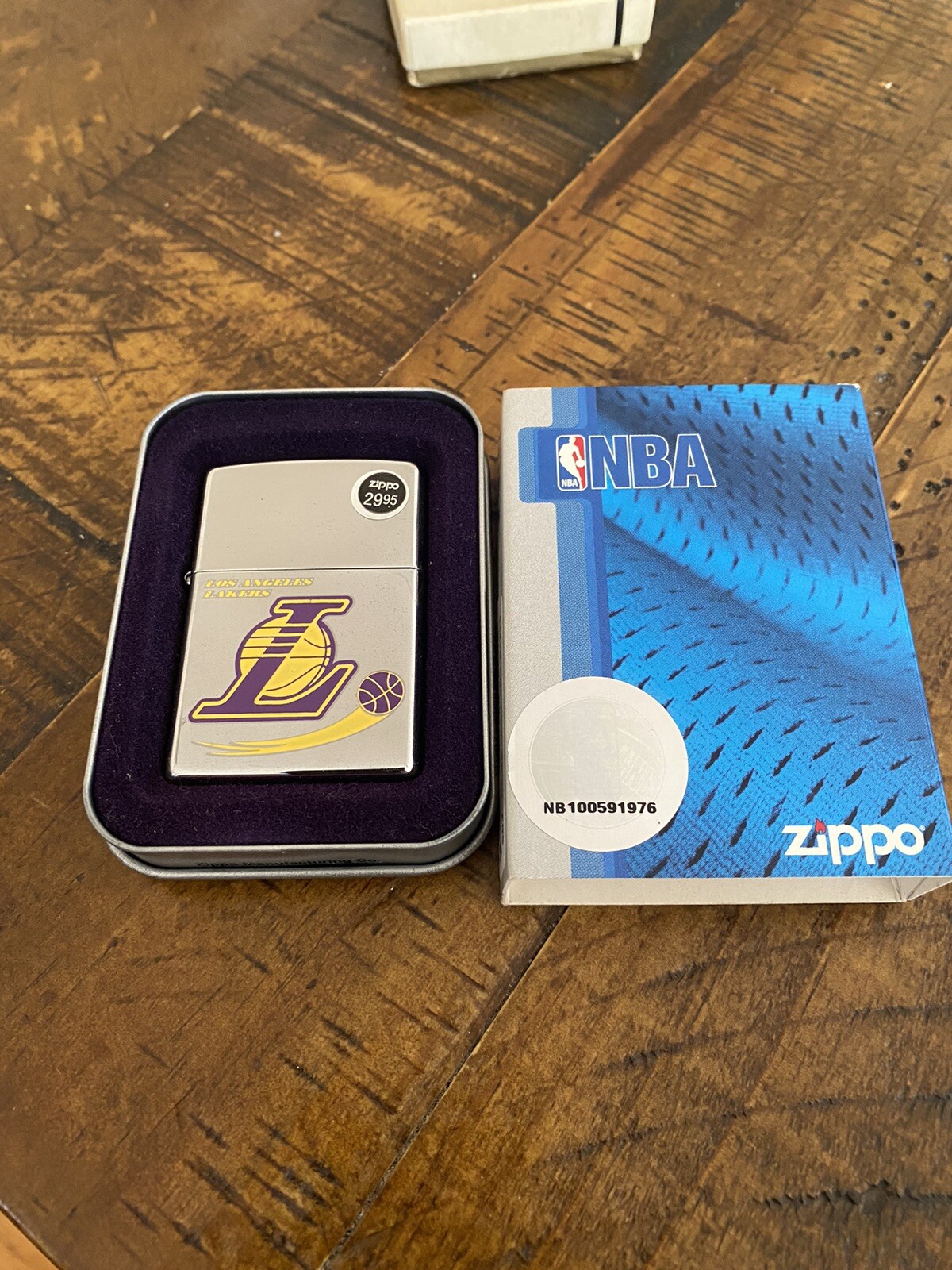 Polished Chrome Lakers Zippo Lighter New Sealed!!