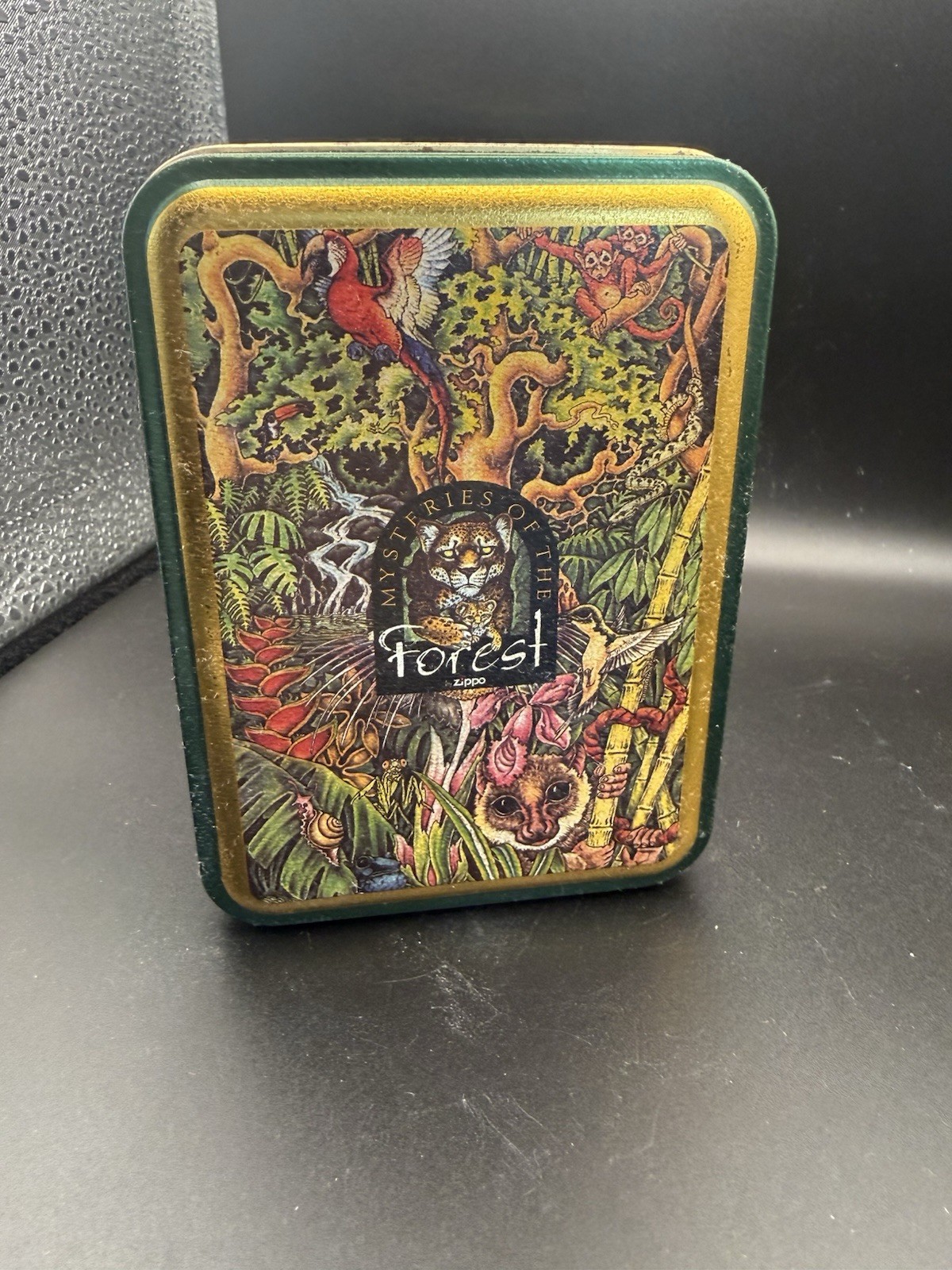 Zippo Mysteries of the Forest Jaguar Lighter Set w/ Tin Case & Inserts