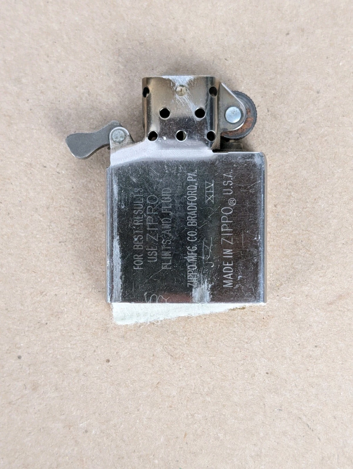 Vintage 1998 Zippo Stainless Steel Lighter New Flint & Wick WORKS USA