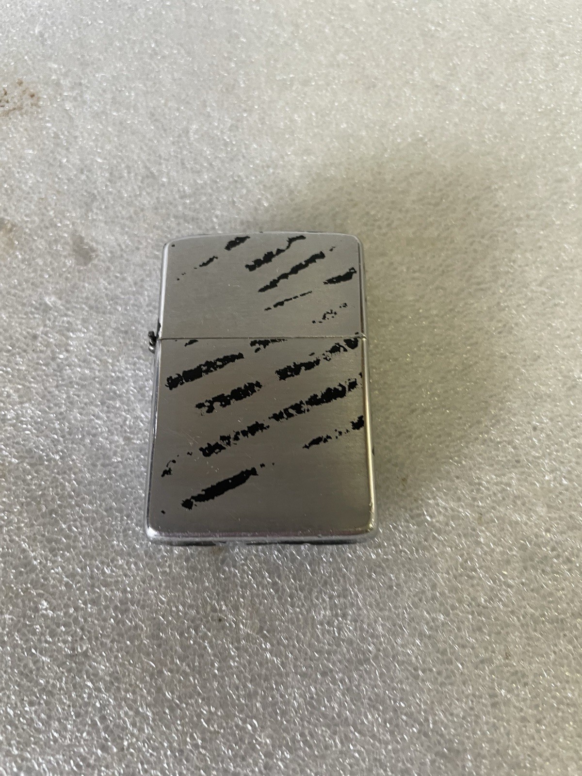 Vtg 1986 Brushed Chrome and black stripe Viietnam Era Zorro Zippo Lighter READ