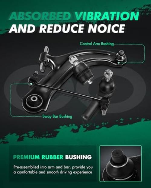 12pcs Suspension Kit Front Outer Inner Tie Rod End w/Boot Replacement for