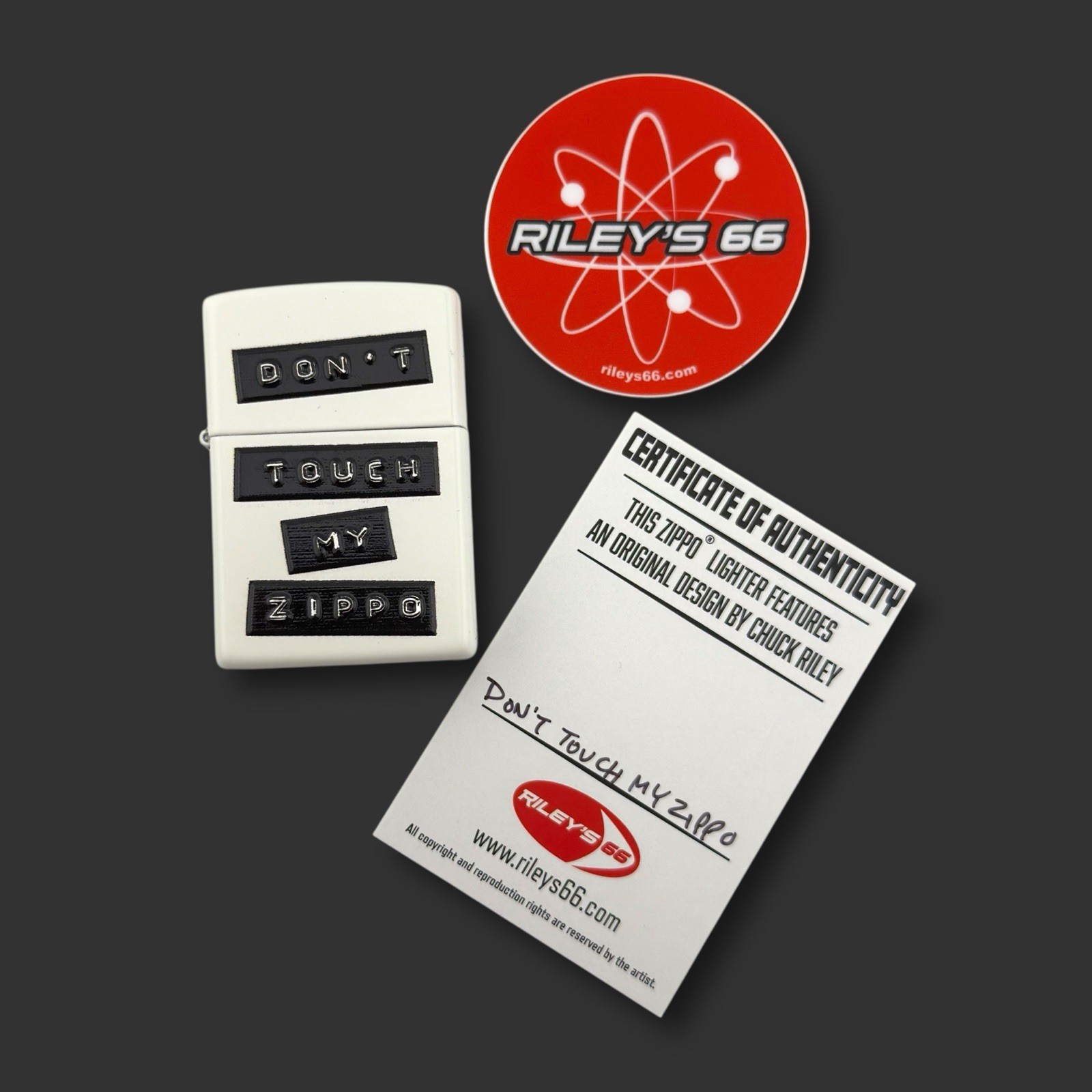 Original Riley’s 66 Zippo Lighter – Don’t Touch My Zippo – Texture Print