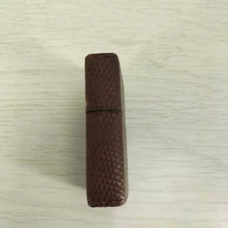 Zippo Leather Wrapped Oil Lighter Brown Mens Vintage Lighter
