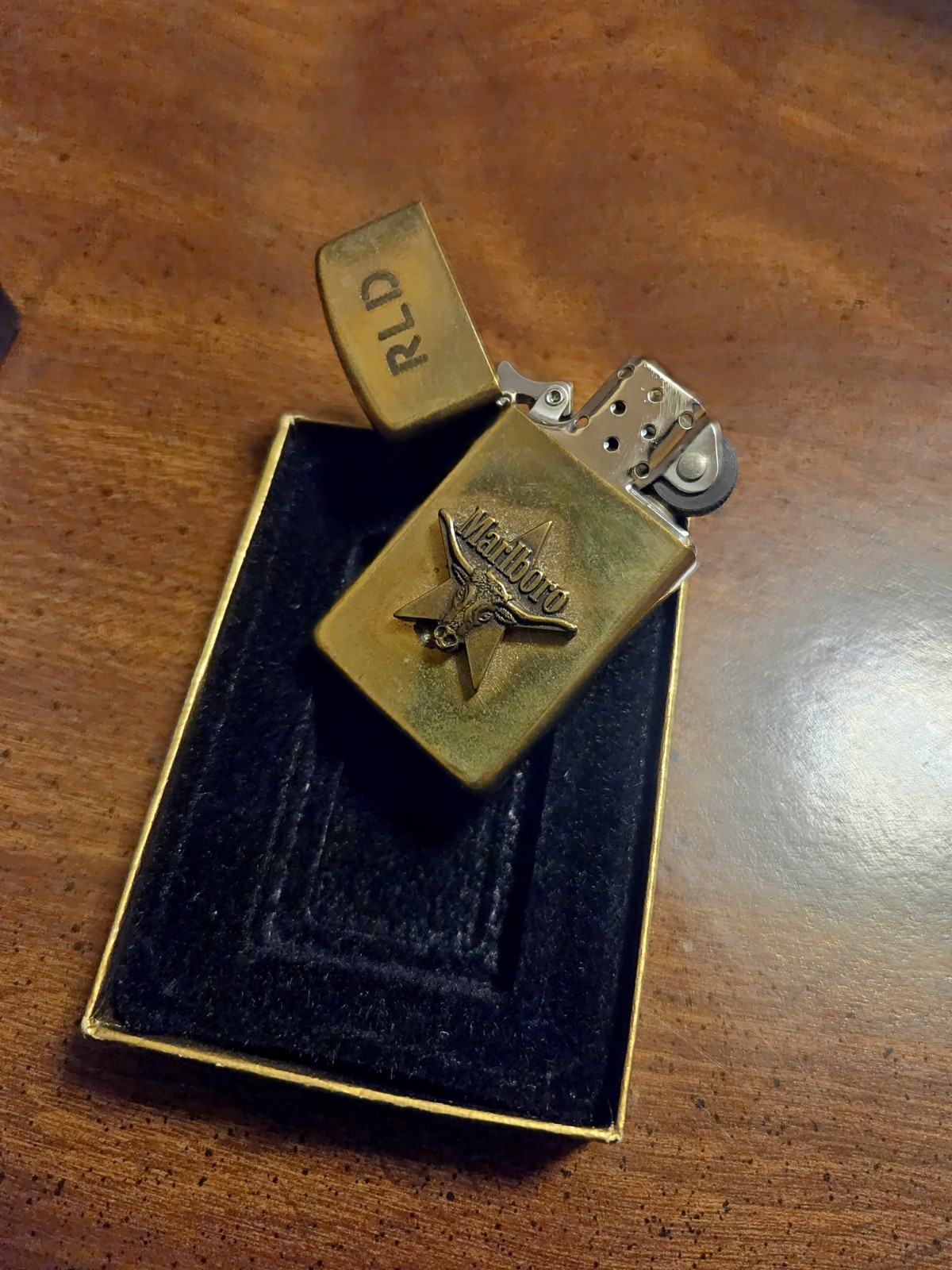 Zippo Marlboro Solid Brass Windproof Cigarette Lighter with Box Cigarettes Theme