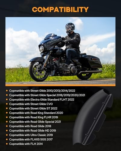 Motorcycle Lower Triple Tree Wind Deflector Compatible with Harley Matte Black