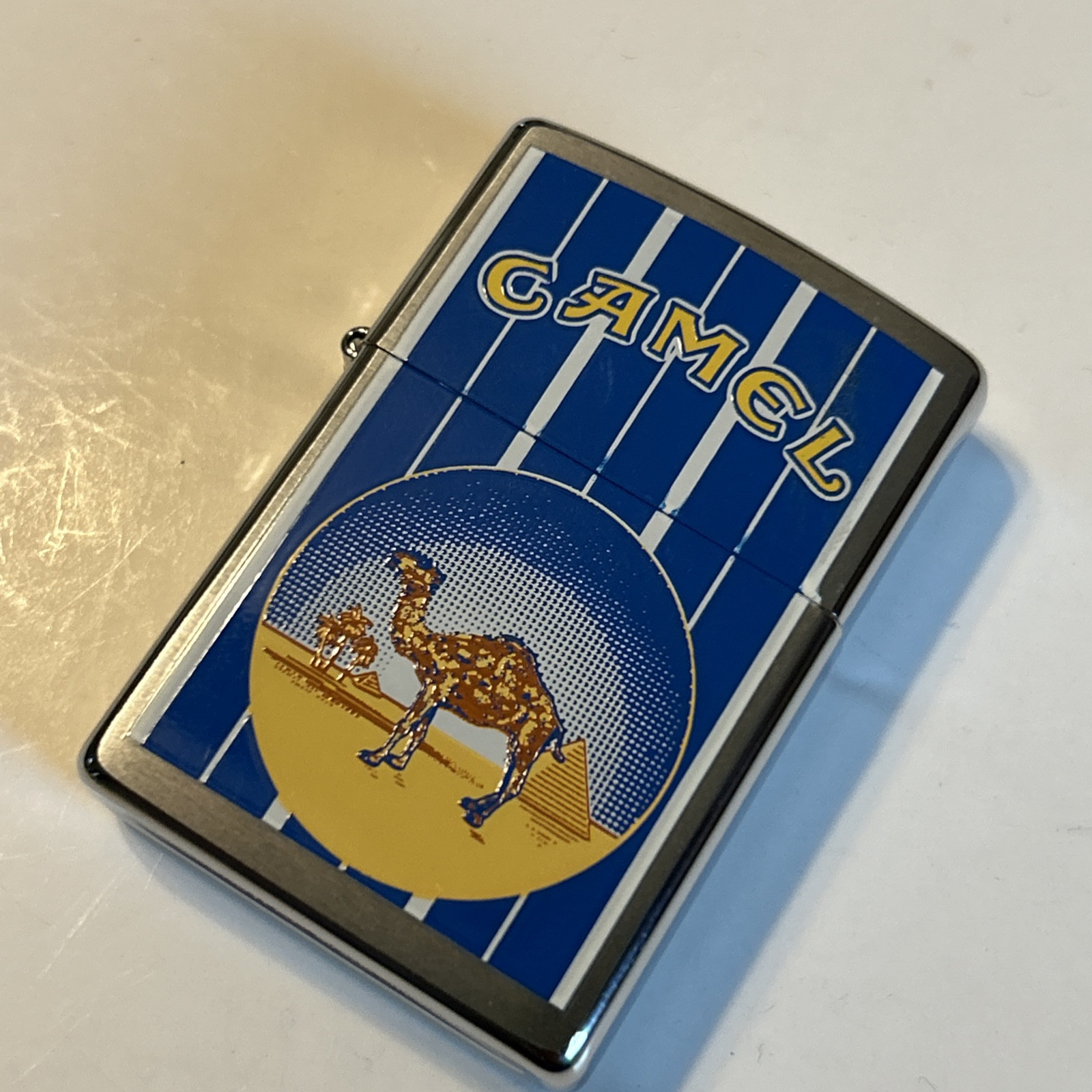 1999 Camel Cigarette Zippo Lighter Camel Stripes Pyramid Egypt Sealed No Box
