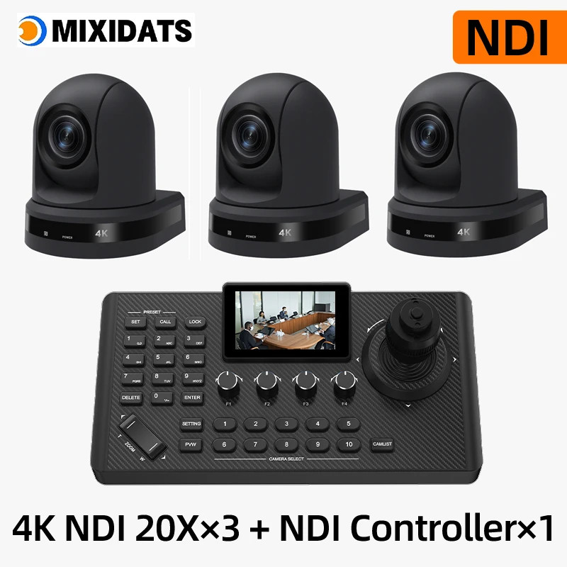 4K NDI PTZ Camera 1-10pcs 20X Zoom Video Conference Camera for Church Business