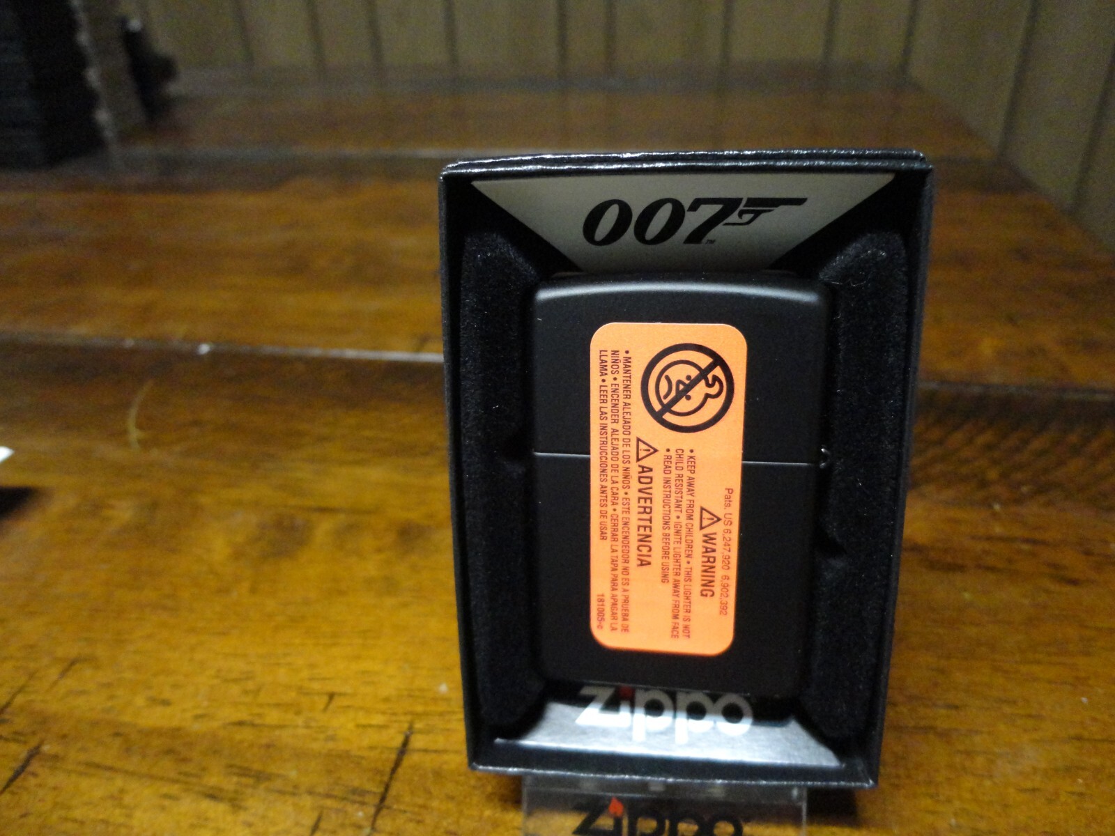 JAMES BOND 007 TORNADO 3-D PRINTED RAISED LOGO BLACK MATTE ZIPPO LIGHTER MINT