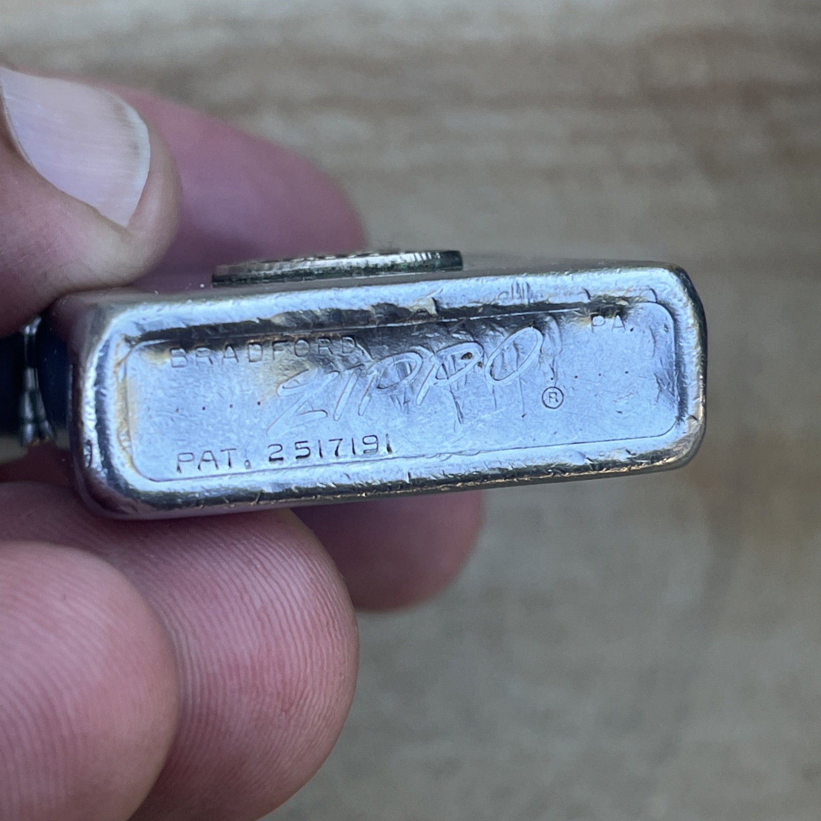 Vintage 1958 Zippo Mack Truck Bull Dog Emblem Cigarette Lighter