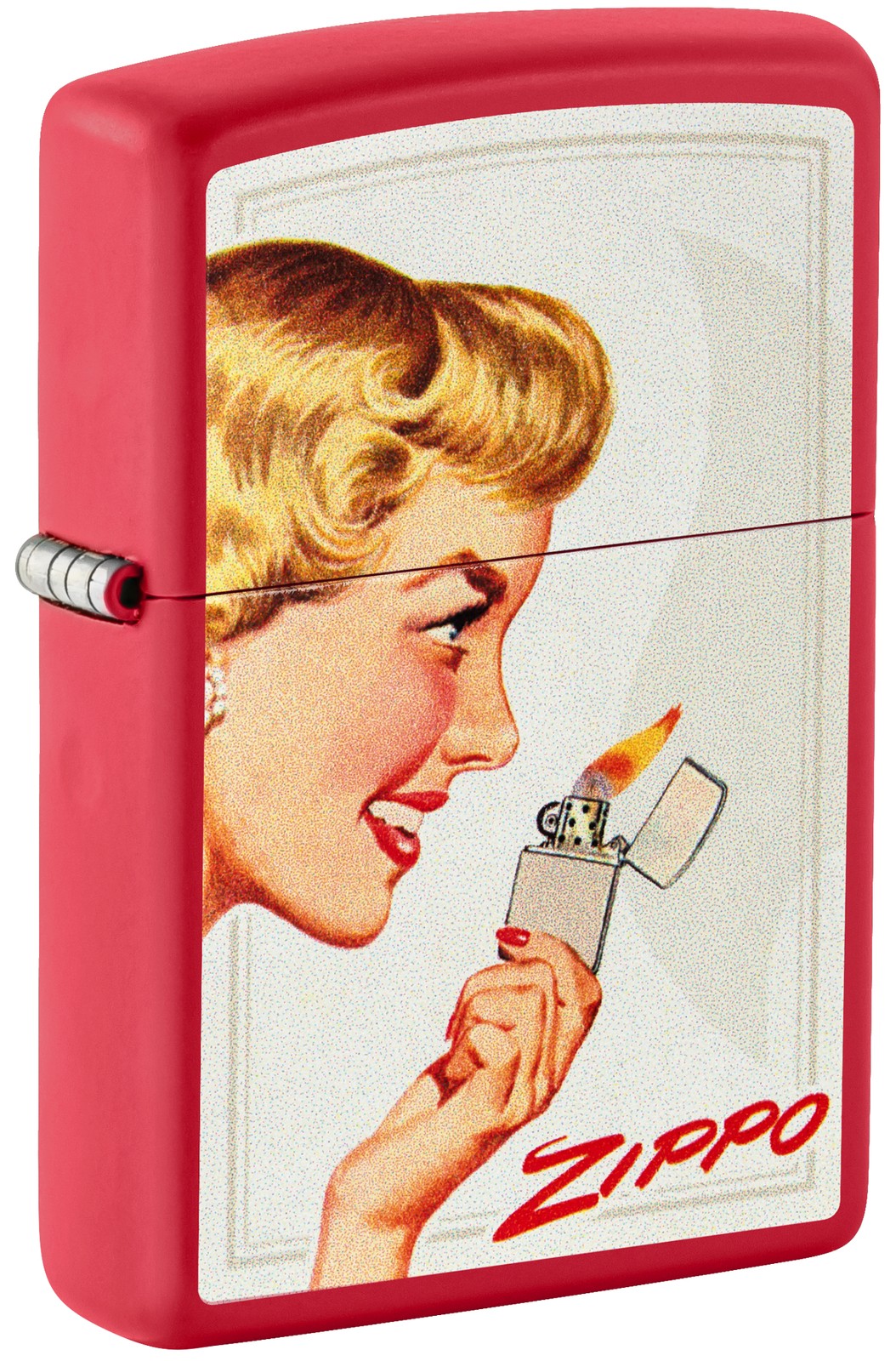 Zippo Vintage Ad Red and Black Matte Windproof Pocket Two Lighters Gift Set, …