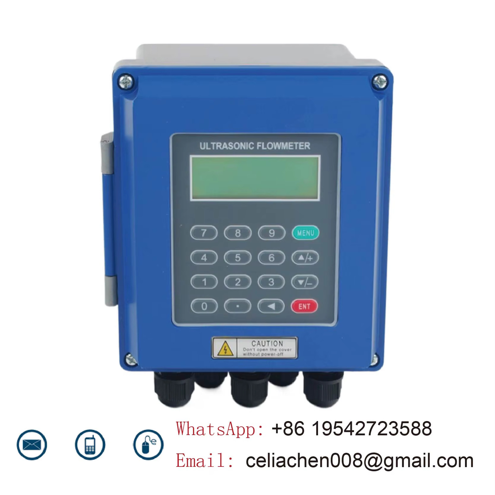 TUF Ultrasonic Flow Meter Wall Mounted Fixed Type Digital Liquid Flow Sensor Inl