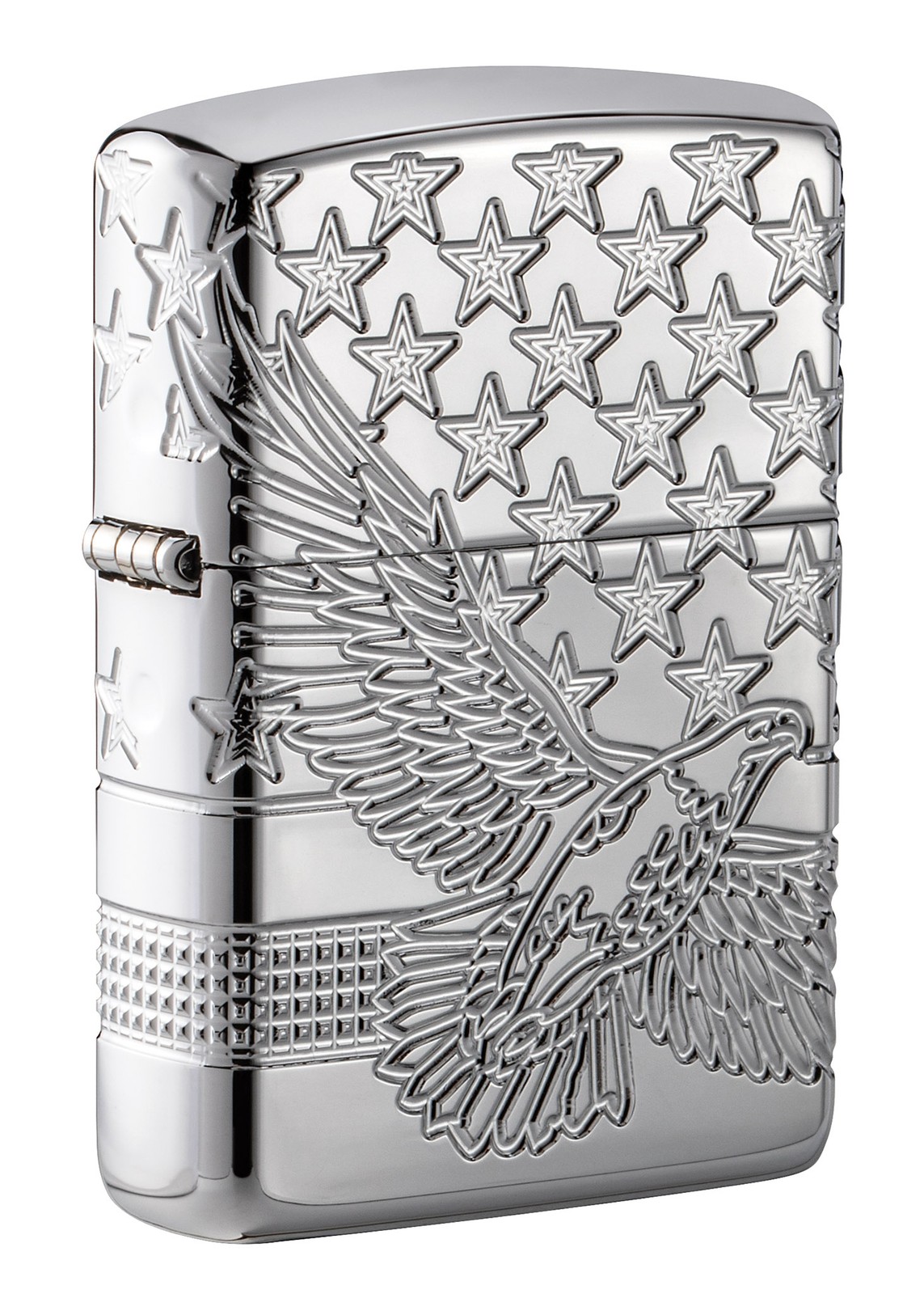 Zippo Patriotic Eagle Design High Polish Chrome Windproof Pocket Lighter, 49027
