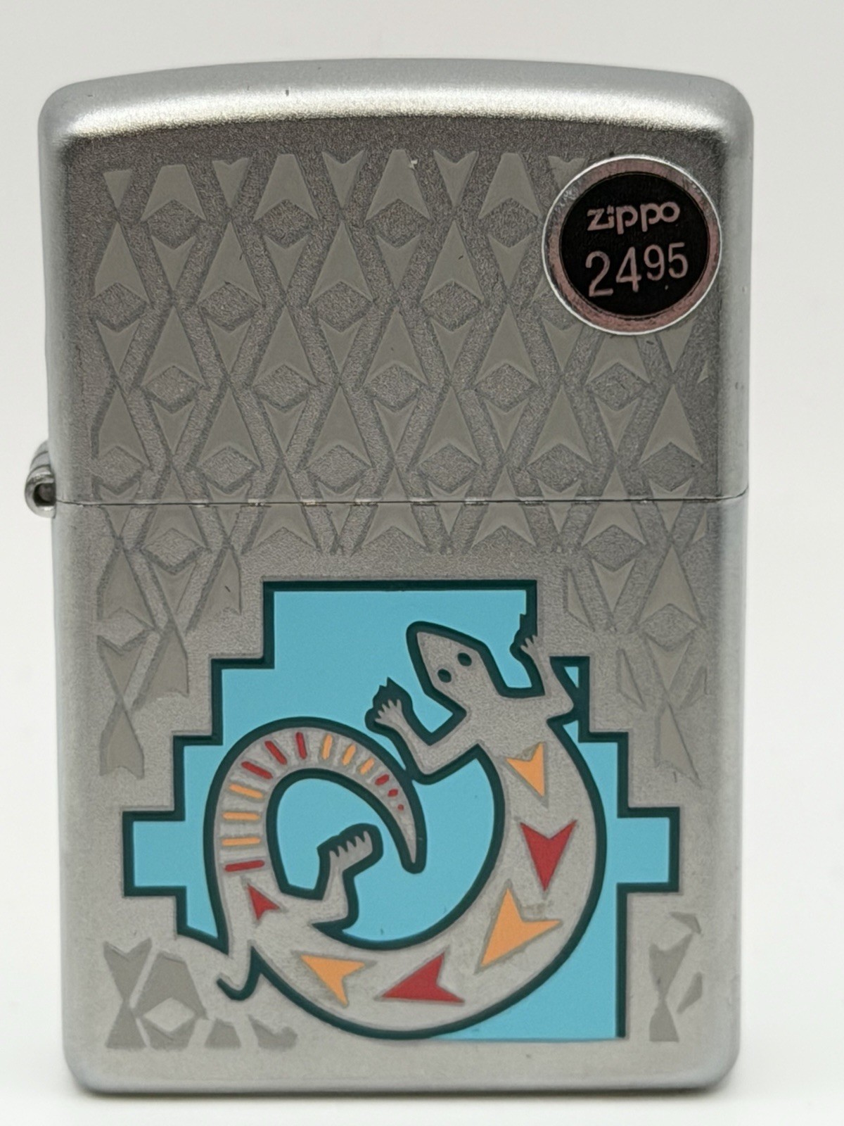 Vintage 2008 Zippo Choice Painted Lizard Chrome Zippo Lighter New B6