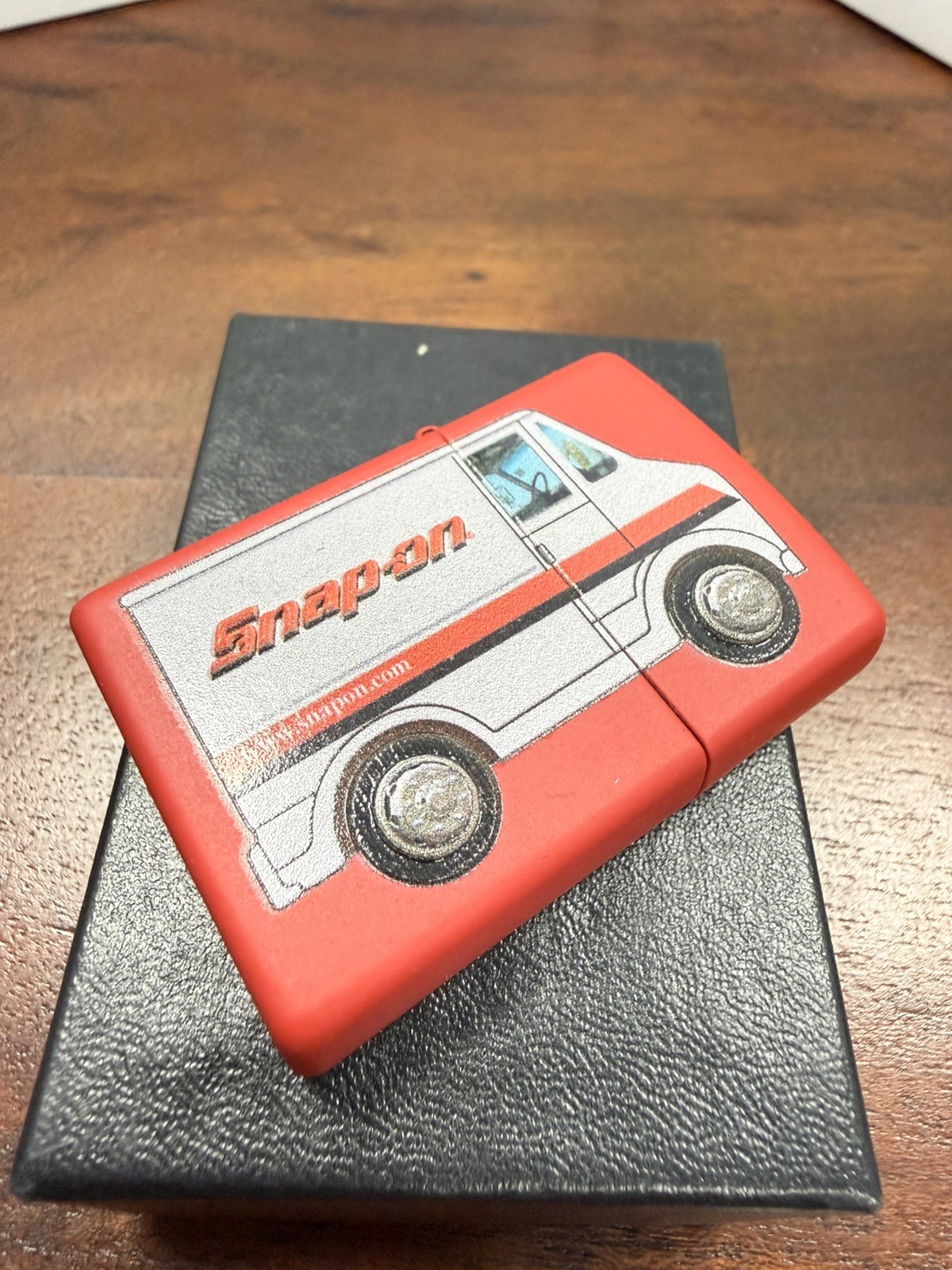 GENUINE Zippo Lighter Snap-on Tools Truck 3-D TEXTURE WHEELS Red Matte 2022 NEW