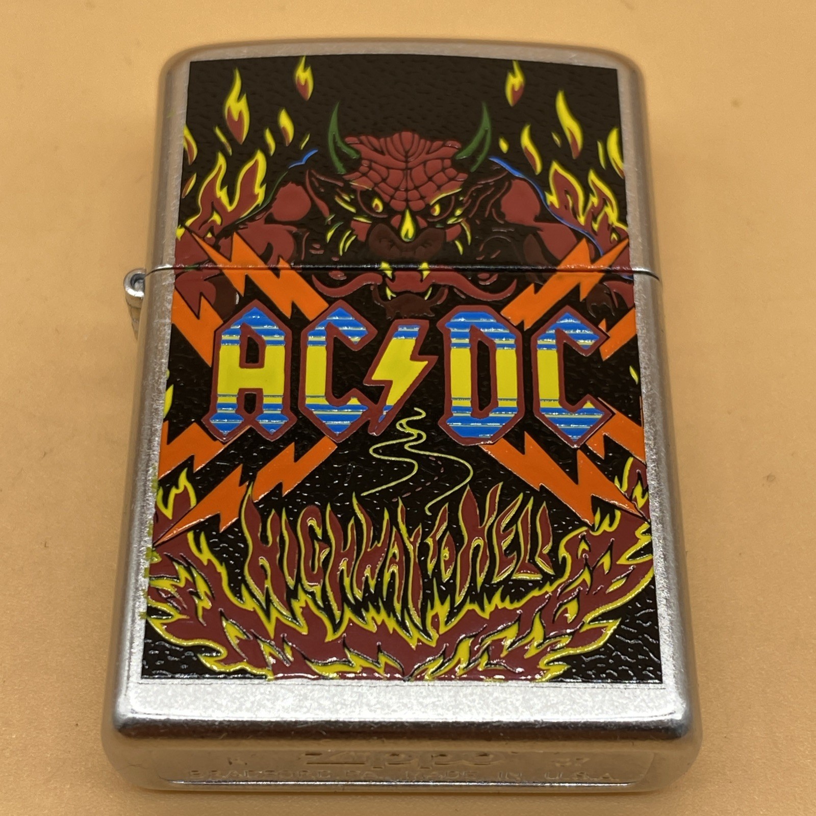 2007 Zippo Lighter AC/DC Highway To Hell Street Chrome Bradford USA New READ