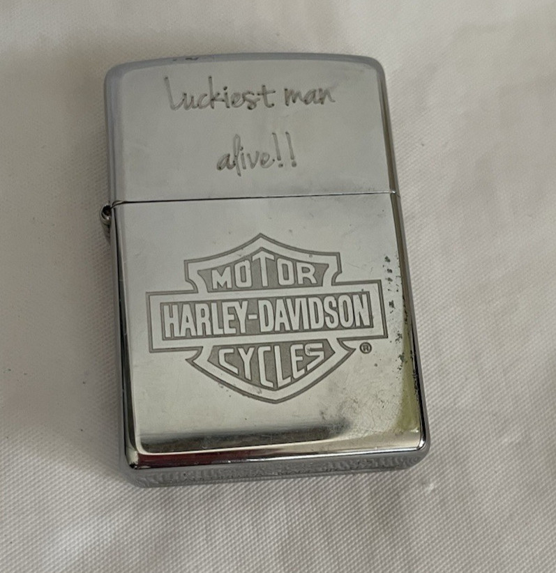 2013 Harley Davidson Zippo Lighter with Zippo Black Leather Lighter Belt Pouch