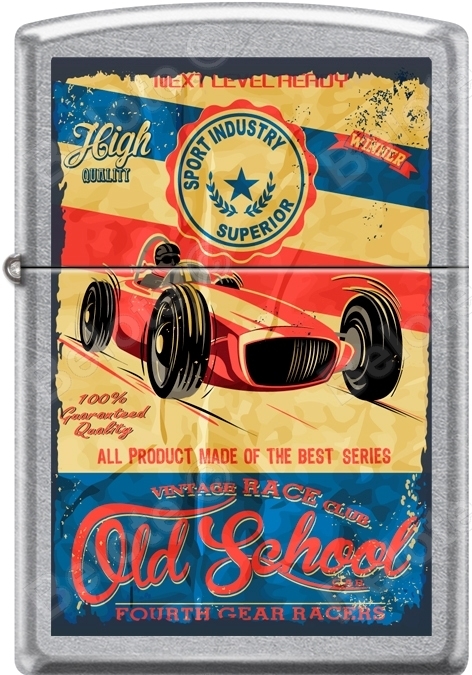 Zippo Old School 1940’s Race Club 12 Lighter Set Vintage Poster Street Chrome
