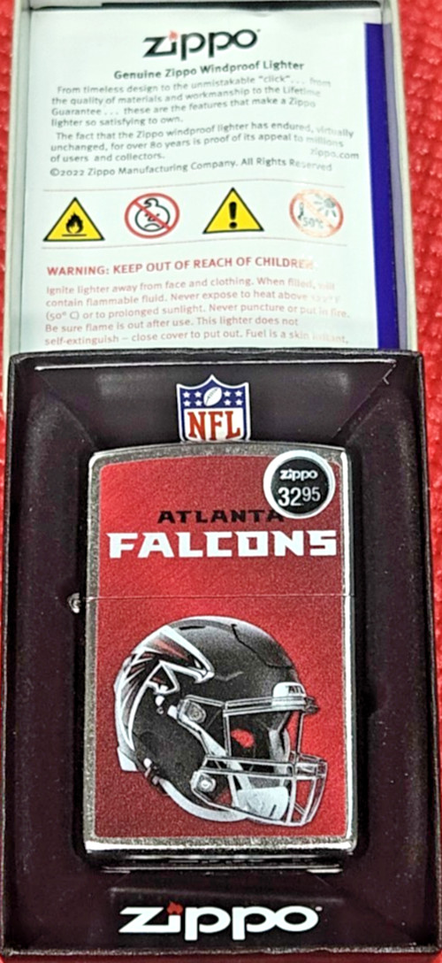 Zippo 48419 Windproof Lighter NFL Atlanta Falcons Helmet New Old Stock