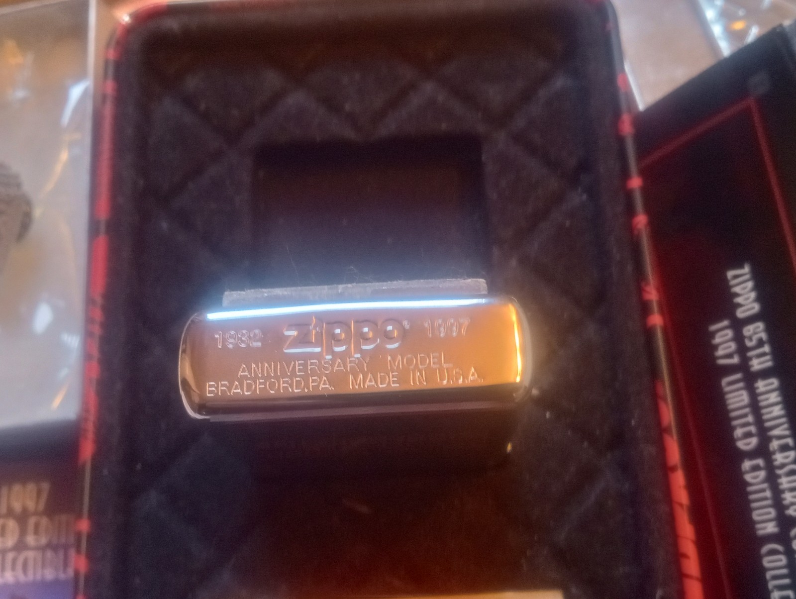 Zippo Employee Issued 1997 65th Anniversary Lighter.Tie Tac/2 Catalogs