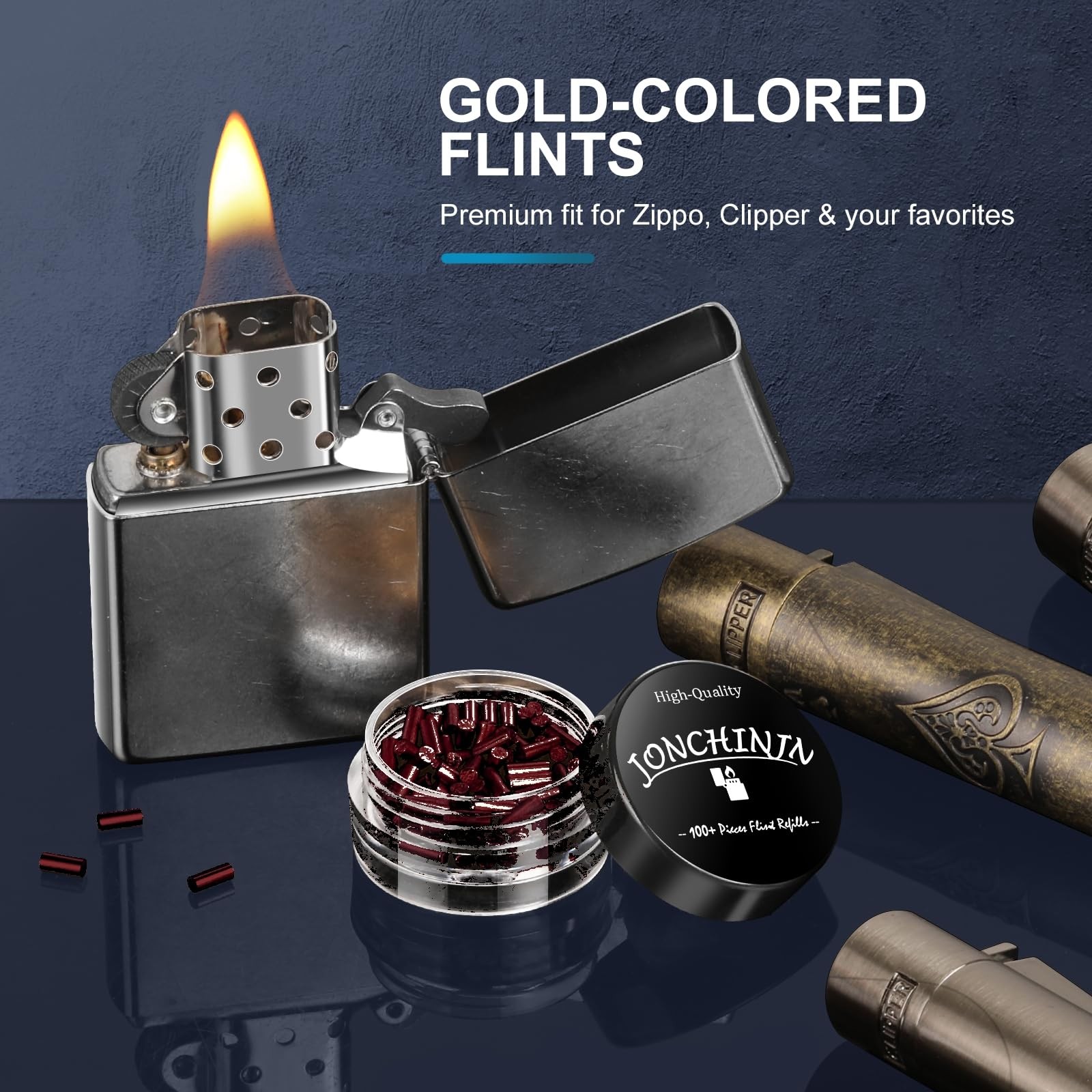 Lighter Flints 100 Pcs, Premium Flint Replacement Refills, Ideal, Red