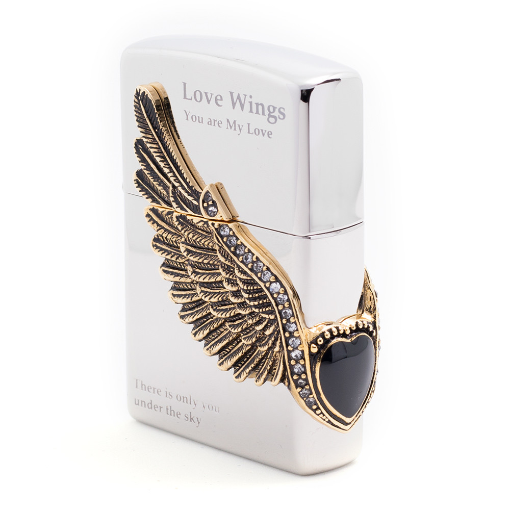 Zippo Love Wings 2 NI Lighter Genuine Org Packing 6 Flints set Free GIFT