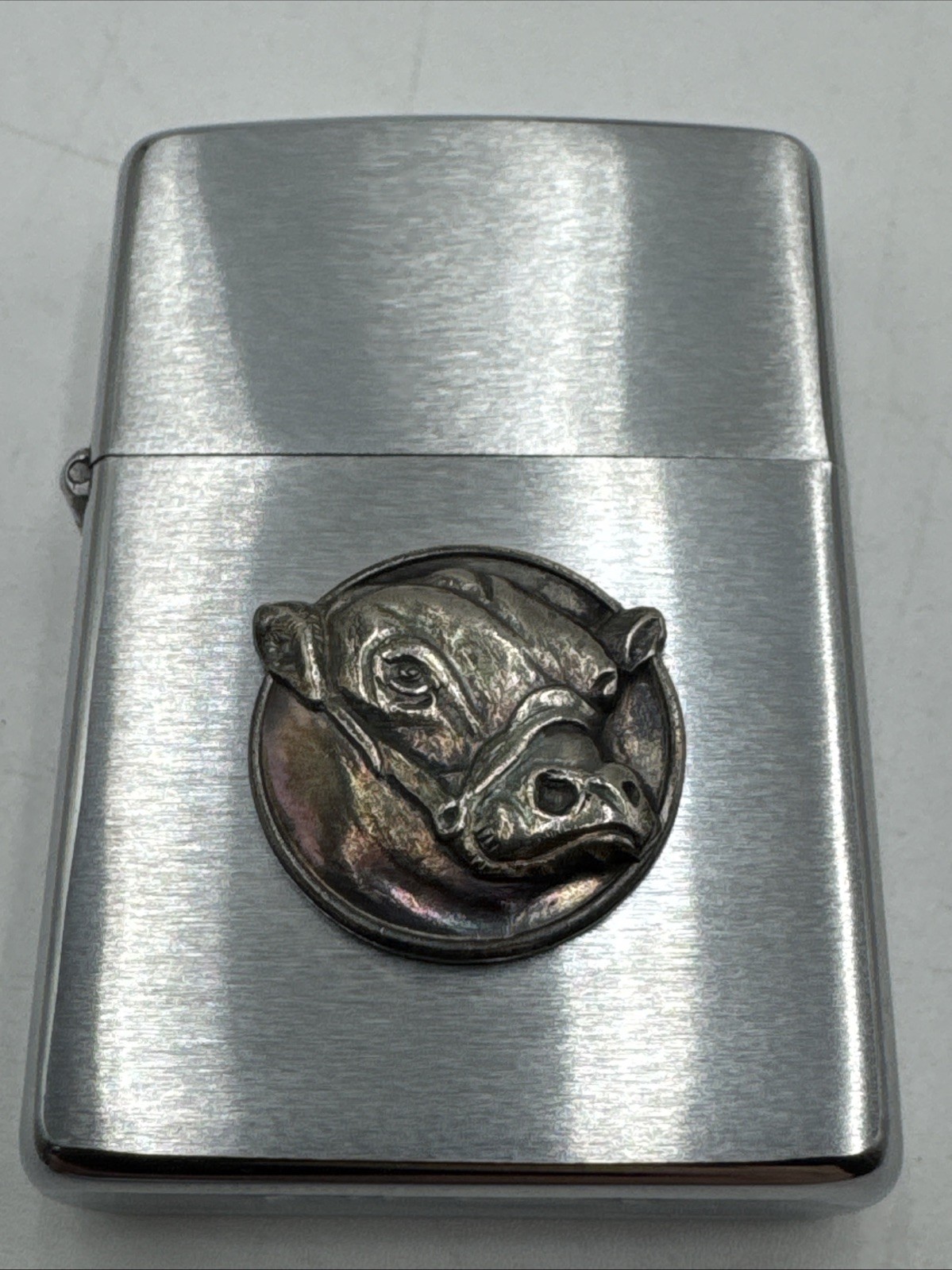 ZIPPO 1968 BLACK WATCH FARMS DAIRY DOUBLE SIDED ADVERTISING LIGHTER IN BOX COW