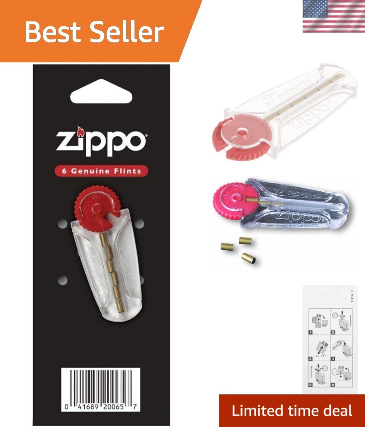 Durable 6-Pack Zippo 2406N Flints – Windproof and Lightweight Design