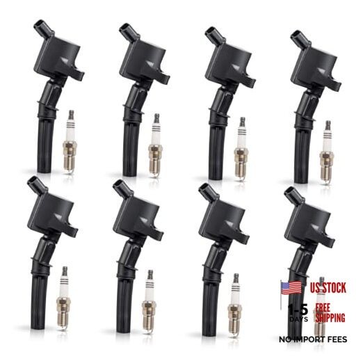 DG508 Ignition Coils and SP479 Spark Plugs For 5.4 V8 Compatible with Lincoln