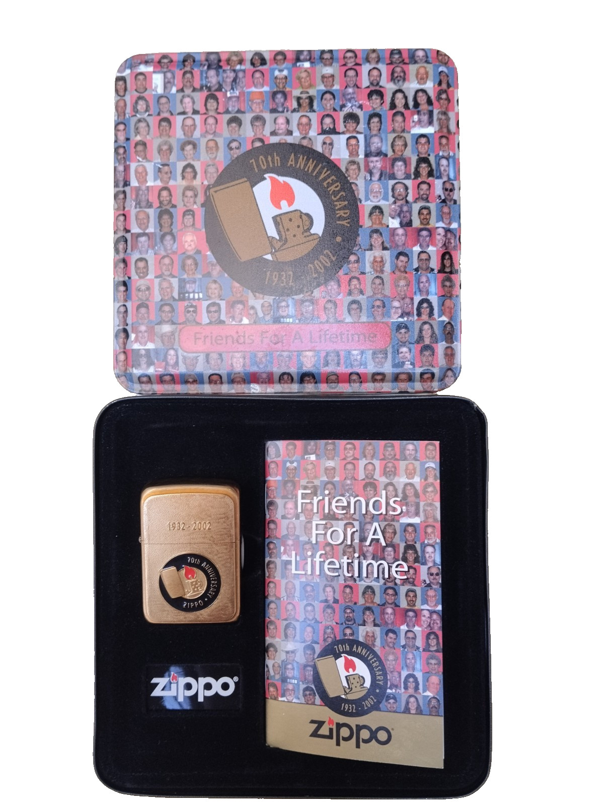 ​2002 Zippo COTY Friends For A Lifetime 70th Anniversary 1941 Replica Brass NEW