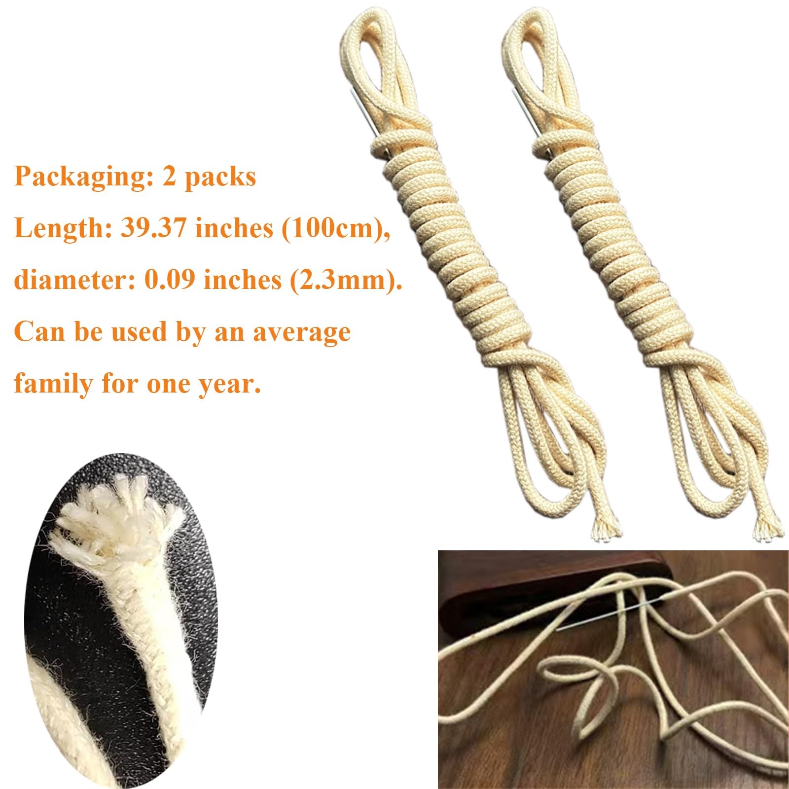 Kerosene Lighter Wick Replacement Cotton Core with Metal Needle 1M Consumables