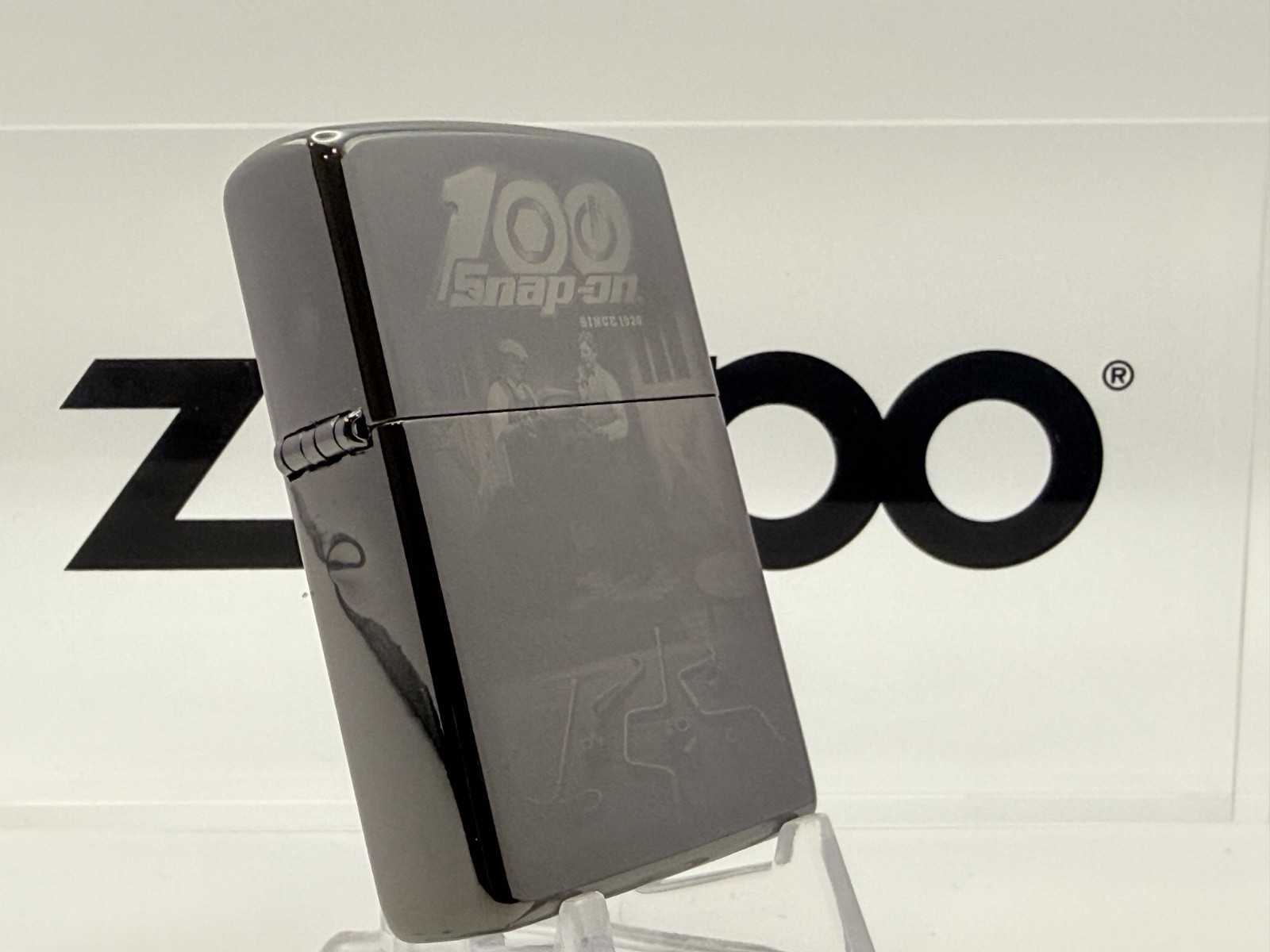 GENUINE ZIPPO LIGHTER HISTORY OF SNAP ON AND ZIPPO CHROME FINISH BOXED & NEW