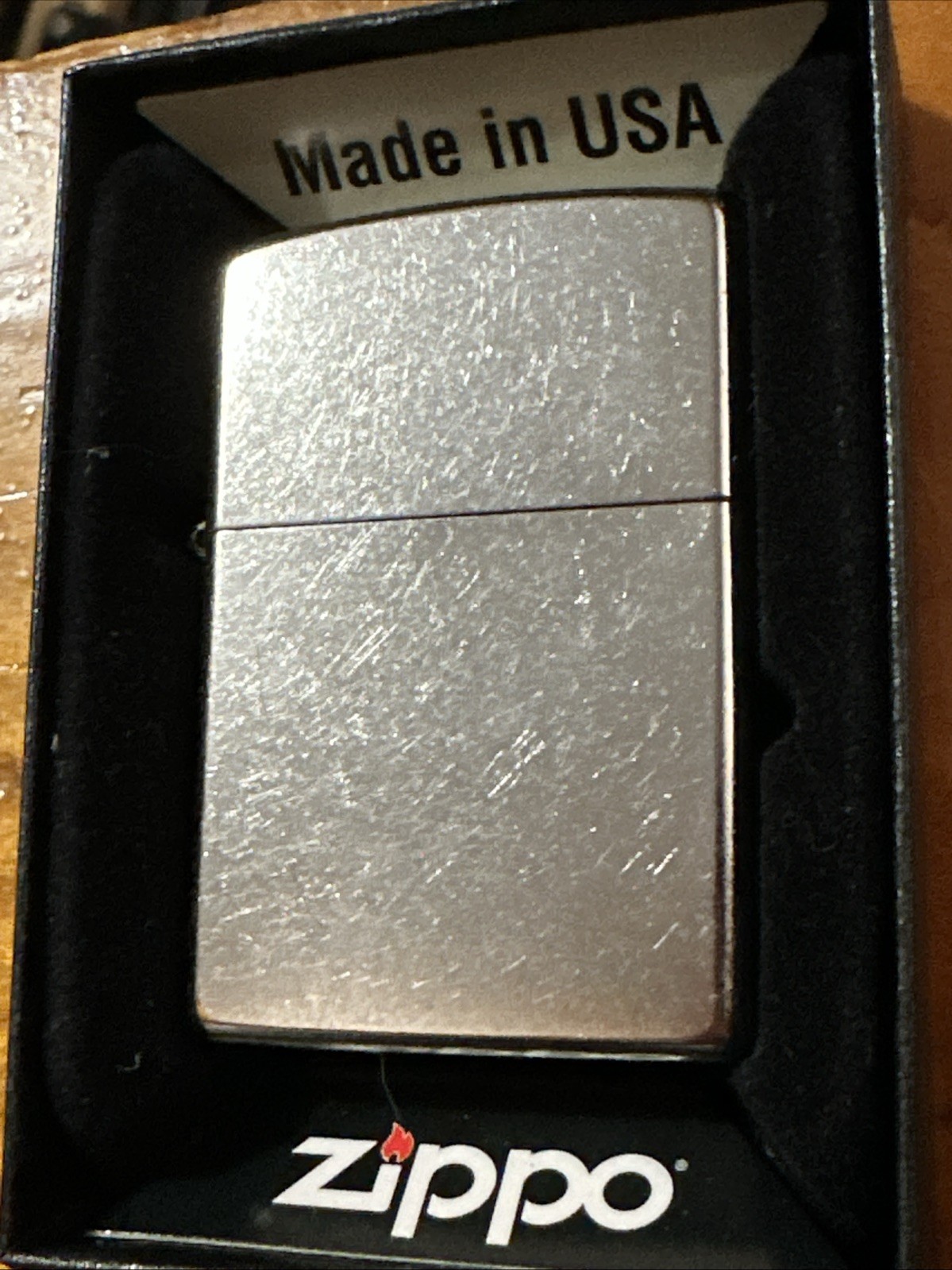 New Sealed Zippo 207 Regular Street Chrome Lighter in Box