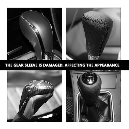 Stacool Car Gear Shift Cover with US Flag Design,Fashionable Black White/L+R