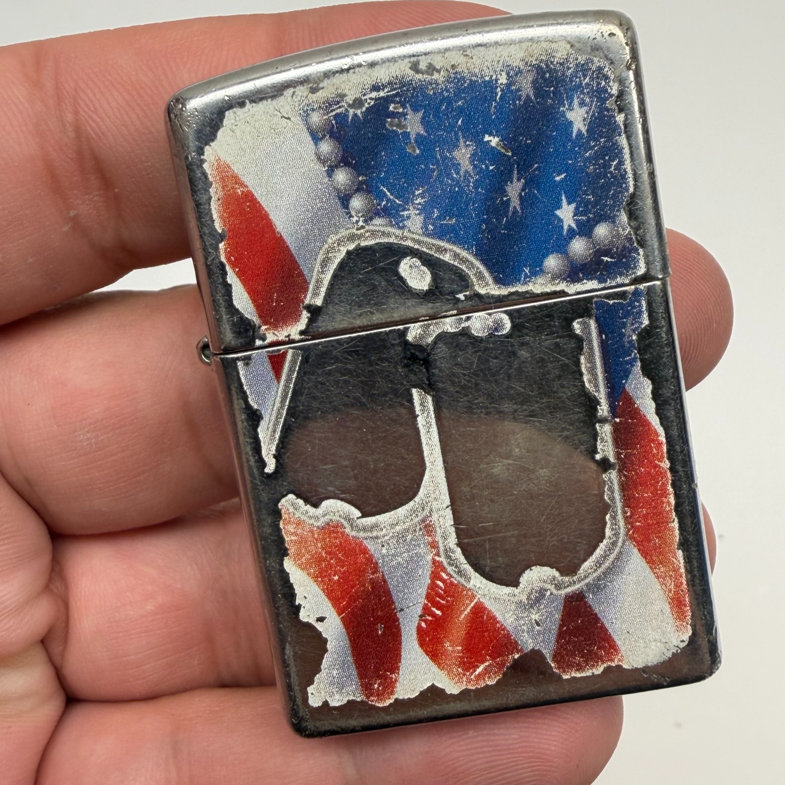 ZIPPO 2012 Cigarette Lighter American Flag Dog Tags B 12 – UNTESTED SOLD AS IS