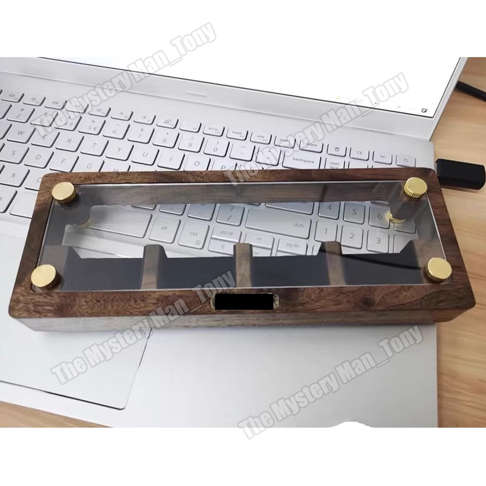 4 Slot Black Walnut Lighters Collection Display Case – for Zippo Lighters